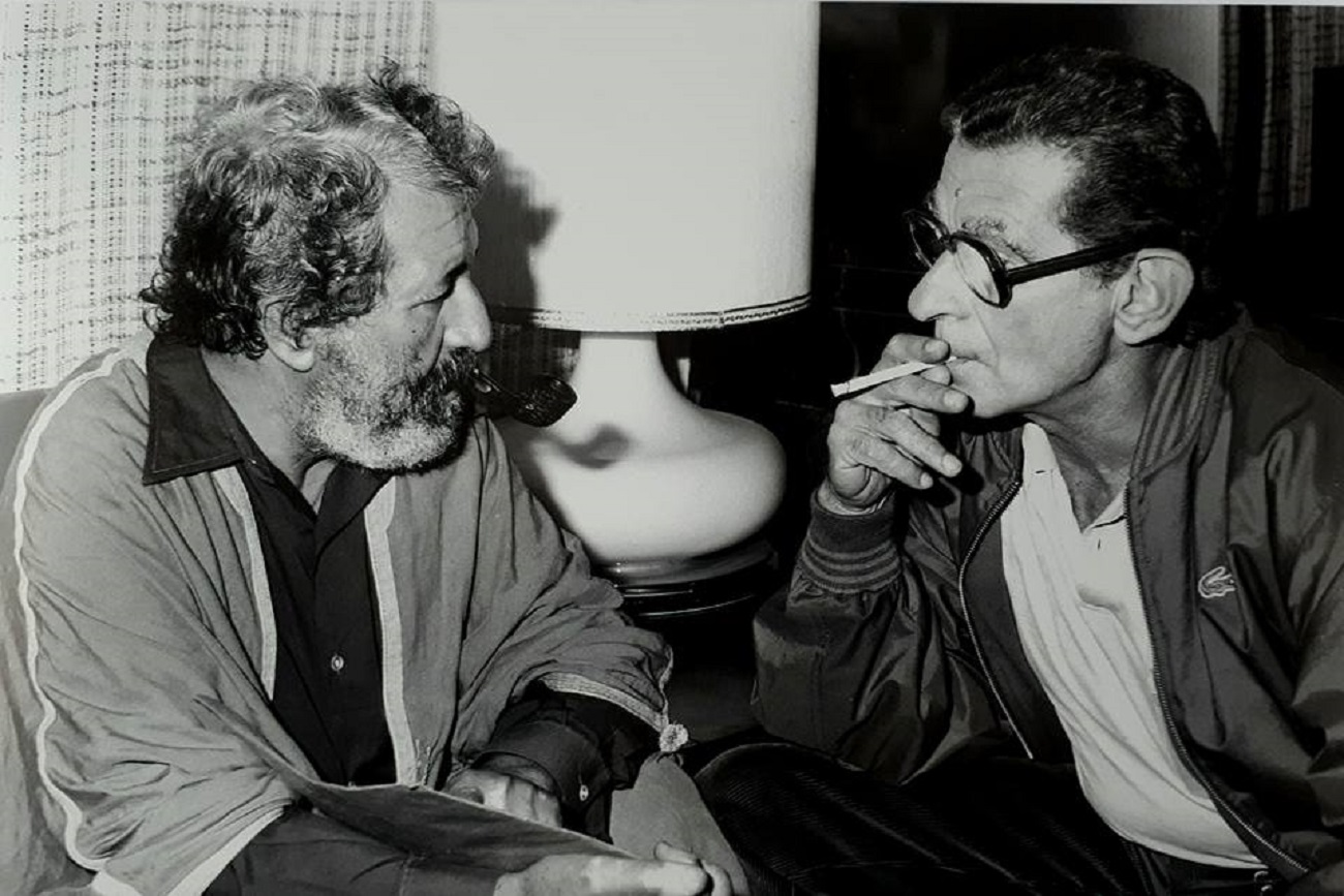 Tahar Cheriaa with his longtime friend, the founder of the New Egyptian Cinema, Youssef Chahine...
